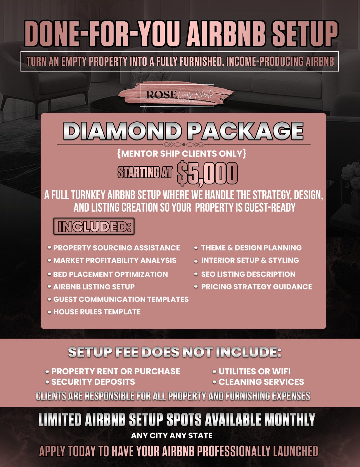 💎 DIAMOND PACKAGE – DONE FOR YOU AIRBNB SETUP (MENTEES ONLY)